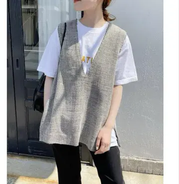 Spick and Span 트위드 베스트 린넨 베스트