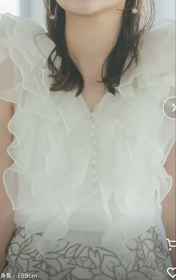 스나이델 슬리브리스 프릴 블라우스
