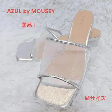 AZUL by MOUSSY 실버 메쉬 뮬 샌들 M 스퀘어