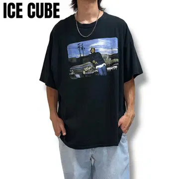 N.W.A ICE CUBE 빅 사이즈 구형 자동차 사진 그래픽 티셔츠
