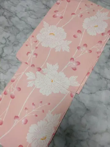 미사용 새상품 유카타 세탁 가능한 유카타 핑크 화이트