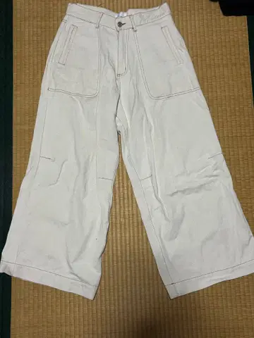 카모마일 우드 와이드 배기 네프 진