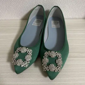 미사용 Emma Francis 비쥬 발레 슈즈 그린 24cm