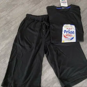 오리온 맥주 룸웨어 반팔 반바지 남성용 M 블랙