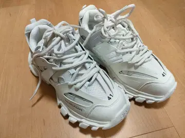 강렬한 남성용 스니커즈 TRACK 로고 화이트 25.5-26cm