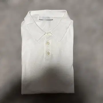 Cruciani 화이트 피케 셔츠 사이즈 46