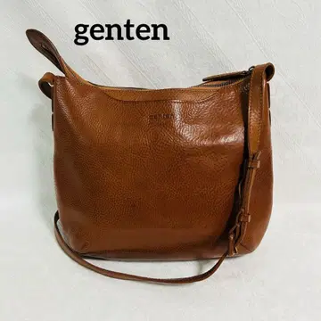 genten 겐텐 토스카 가죽 숄더백 사선 가방 천연 가죽 브라운