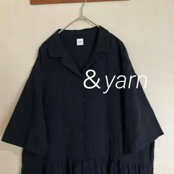 안드얀 개더 원피스 & yarn 나츄란 린넬 블랙 블랙 면 린넨