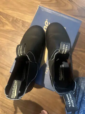 Blundstone 블랙 사이드 고어 부츠