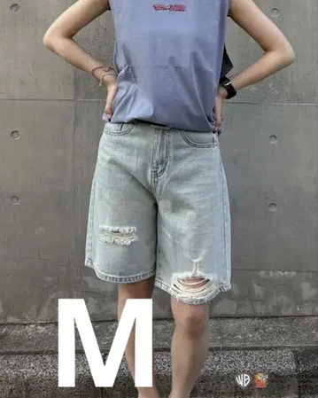 미사용 새상품 택 포함 ENVYM 데님 하프 팬츠 M 사이즈