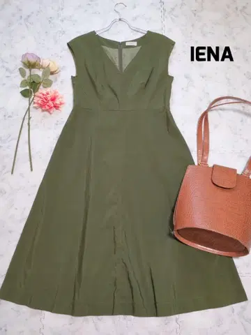 IENA 이에나 V넥 나일론 원피스 카키