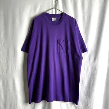 USA제 90s TREND basic 포켓 T 셔츠 XL 퍼플 빅 사이즈