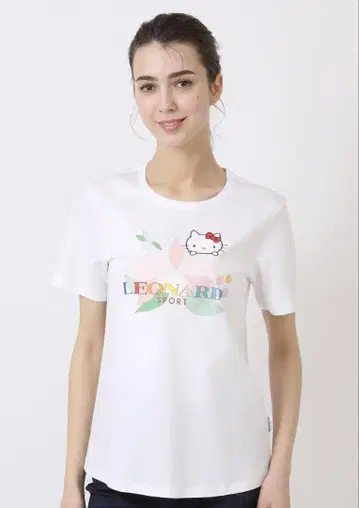 레오나르 LEONARD 키티 반팔 티셔츠 빅 사이즈