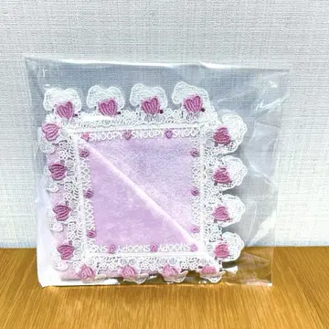 치카자와 레이스 스누피 손수건 핑크