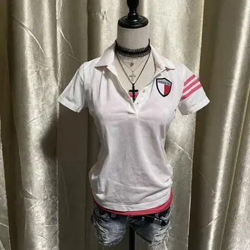 아디다스 피케 셔츠 3라인 넘버 헤이세이 갸루 y2k