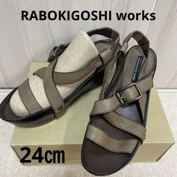 라보키고시 웍스 샌들 웨지솔 스트랩 인힐 24cm