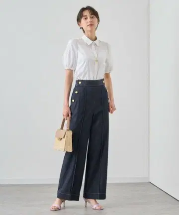 anayi ANAYI 데님 라이크 와이드 팬츠