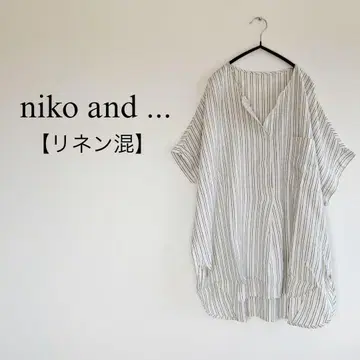niko and ... 마 혼방 스트라이프 오버 사이즈 스키퍼 셔츠
