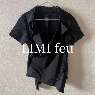 LIMI feu 블랙 반팔 셔츠 랩 스타일 사이즈 s