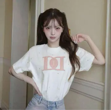 darich 퀼팅 아플리케 비쥬 티셔츠