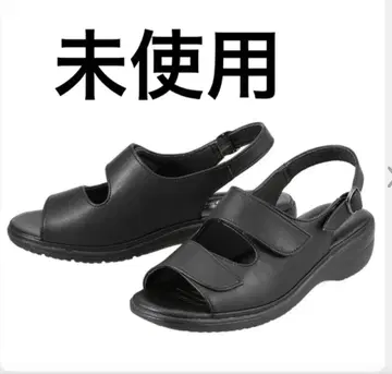 면 지퍼 오피스 샌들 (블랙)