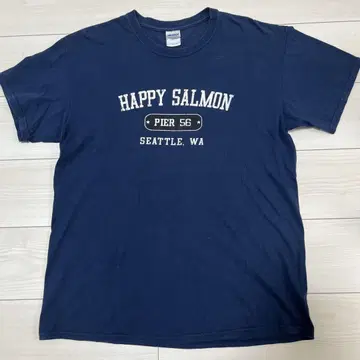 GILDAN Happy Salmon 티셔츠 네이비