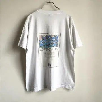 90s USA제 water colors 비닐 원단 기업 프린트 티셔츠
