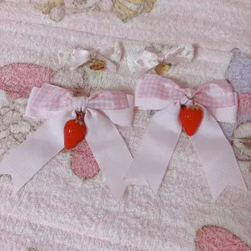 LIZ LISA 리즈리사 헤어 클립 리본 딸기