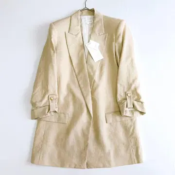 택 포함 새상품 ZARA 롤업 슬리브 린넨 블렌드 자켓 S