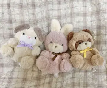 가챠가챠 그 시절의 친구 봉제 인형 토끼, 너구리, 강아지
