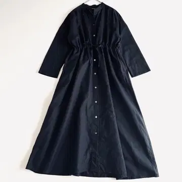 새상품급 저널 스탠다드 코튼 린넨 셔츠 원피스 면 린넨 네이비