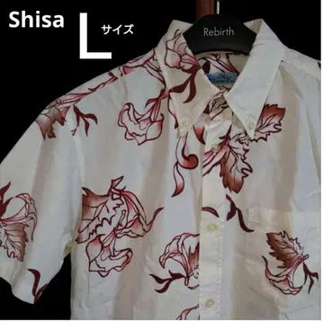 men's Shisa 카리유시 의류 L 사이즈 알로하 셔츠 오키나와