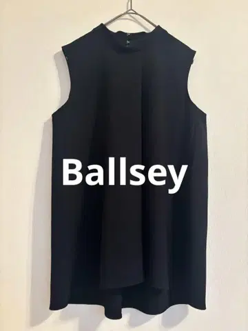 Ballsey 보르지 스탠드 카라 슬리브리스 블라우스