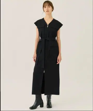 클라네 2WAY POCKET DESIGN 포켓 지퍼 원피스 블랙