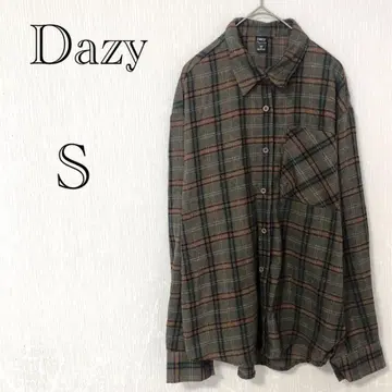 Dazy 데이지 체크 무늬 셔츠 [S] 캐주얼 코튼 포켓