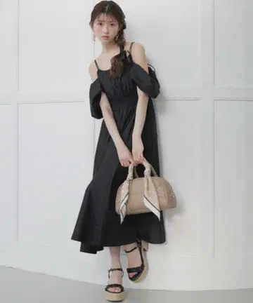 rienda 메니 웨이 플레어 원피스 여름옷 오프숄더 원피스