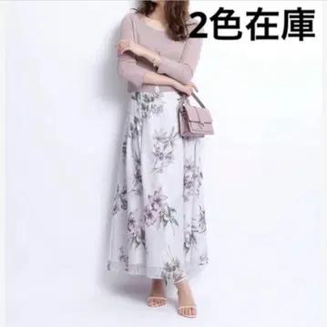 JUSGLITTY 시어 플라워 프린트 스커트
