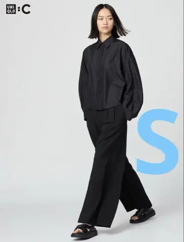 유니클로 C 유니클로 시 감동 턱 와이드 팬츠