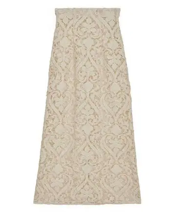 SYNTHETIC LEATHER EMBROIDERY SKIRT 화이트 M