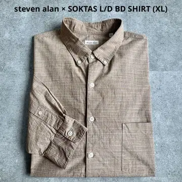 스티븐 앨런 SOKTAS 원단 카스리 체크 버튼 다운 셔츠 XL