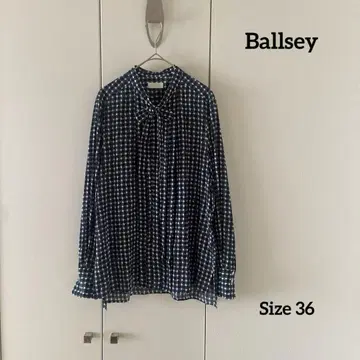 Ballsey 지오메트릭 패턴 보타이 블라우스 다크 그린 계열
