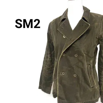 SM2 블랙 올리브 데님 W 프론트 빈티지 가공 자켓