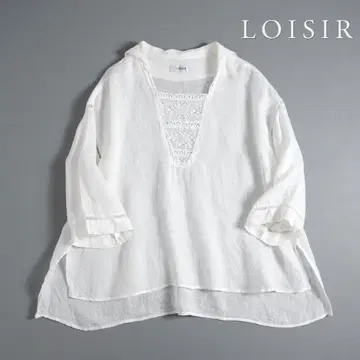 277t*LOISIR 로아즈 린넨 거즈 세일러 카라 블라우스