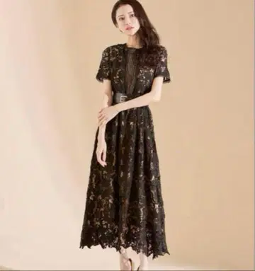 에밀리아 위즈 케미컬 레이스 롱 원피스 컷워크 포멀 M