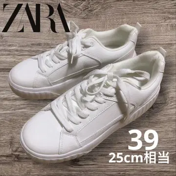 새상품 자라 ZARA 플랫폼 스니커즈 통굽 39 화이트