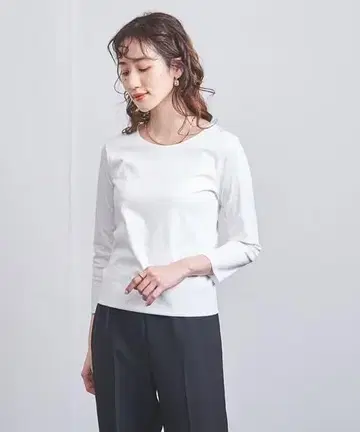 미사용 유나이티드 애로우즈 C DOUBLE 9부 티셔츠 티셔츠 화이트