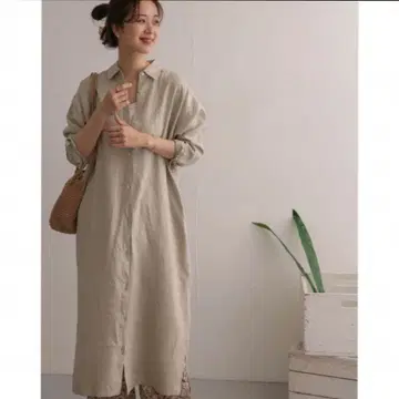 [착용 5회 미만] 어반 리서치 도어스 린넨 셔츠 원피스 롱