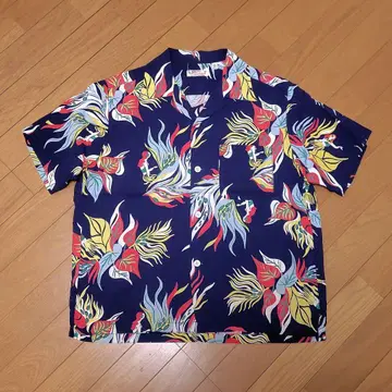 선서프 알로하 하와이안 셔츠 SUN SURF S 네이비