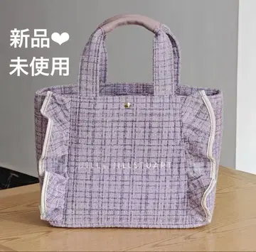 JILL by JILLSTUART 트위드 프릴 토트 소 퍼플