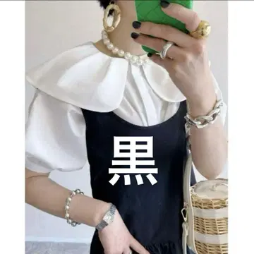 빅 칼라 블라우스 노스탤지어 화이트 모양 기억 반팔 자라
